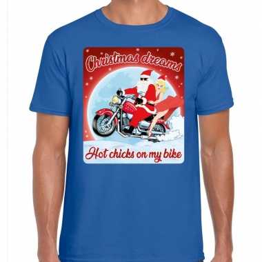 Fout kerstborrel trui / kersttrui christmas dreams blauw motorrijders