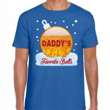 Fout kerstborrel t trui / kersttrui daddy his favorite balls bierprint blauw heren