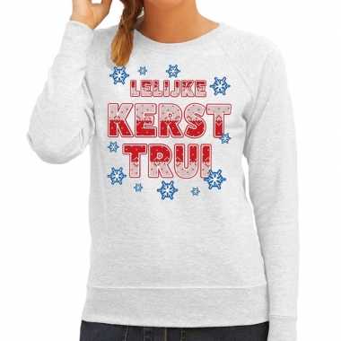 Grijze kersttrui / kerstkleding lelijke kerst trui dames