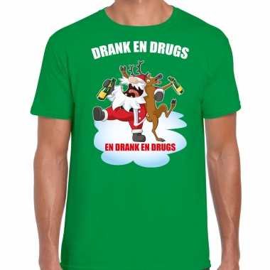 Groen kerstrui/ kerstkleding drank drugs heren