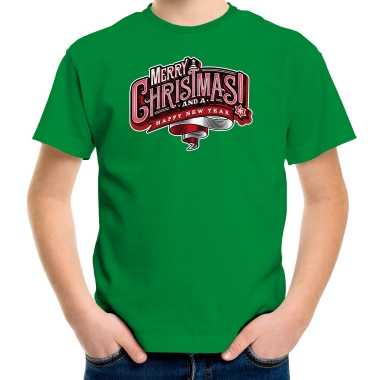 Groen kerstrui / kerstkleding merry christmas kinderen