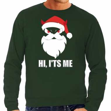 Groene kersttrui / kerstkleding hi its me heren duivels kerstmannetje