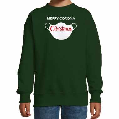 Groene kersttrui / kerstkleding merry corona christmas kinderen