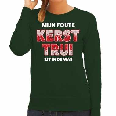 Groene kersttrui / kerstkleding mijn lelijke kerst trui zit was groen dames