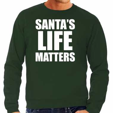 Groene kersttrui/ kerstkleding santas life matters heren