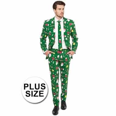 Grote maat groene business suit kerst thema