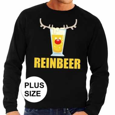Grote maten lelijke kersttrui zwart biertje heren