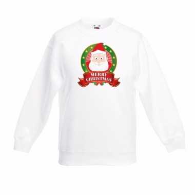 Kerstman kerstmis sweater / kersttrui wit jongens meisjes