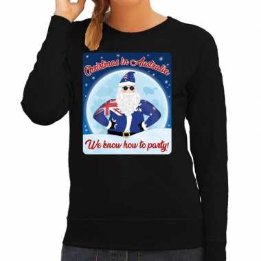 Lelijke australie kerstborrel trui / kersttrui christmas australia zwart dames