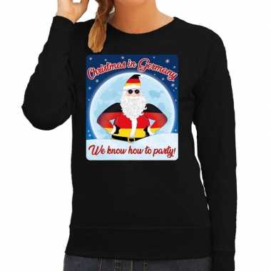 Lelijke duitsland kerstborrel trui / kersttrui christmas germany zwart dames