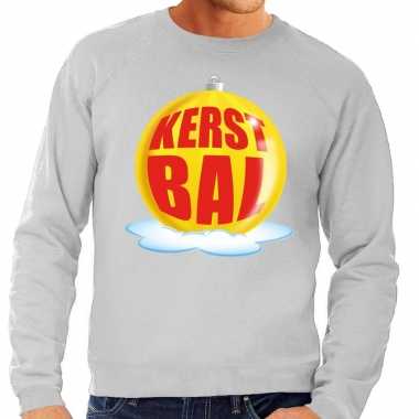 Lelijke feest kerst sweater gele kerstbal grijze sweater heren