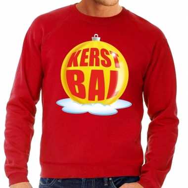 Lelijke feest kerst sweater gele kerstbal rode sweater heren