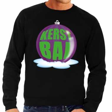 Lelijke feest kerst sweater paarse kerstbal zwarte sweater heren