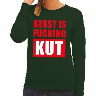 Lelijke kerstborrel trui groen kerst is fucking kut dames