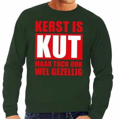 Lelijke kerstborrel trui groen kerst is kut maar ook gezellig groen h