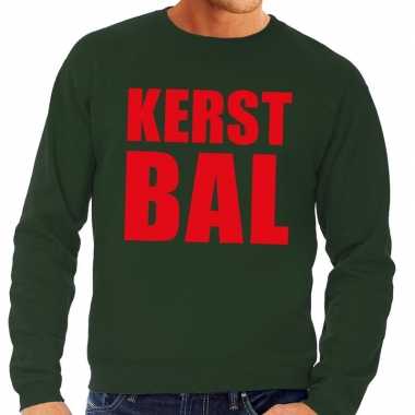 Lelijke kerstborrel trui groen kerstbal heren