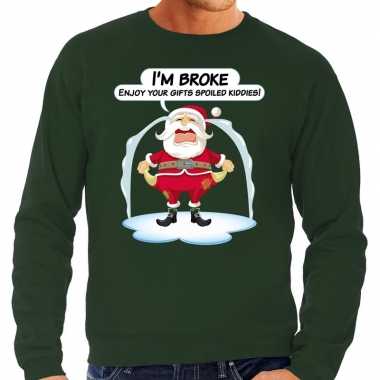 Lelijke kerstborrel trui / kersttrui im broke enjoy your gifts soiled kiddies groen heren