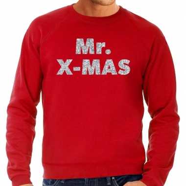 Lelijke kerstborrel trui / kersttrui mr. x mas zilver / rood heren