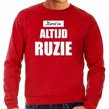 Lelijke kersttrui rood kerst is altijd ruzie kerstkleding heren