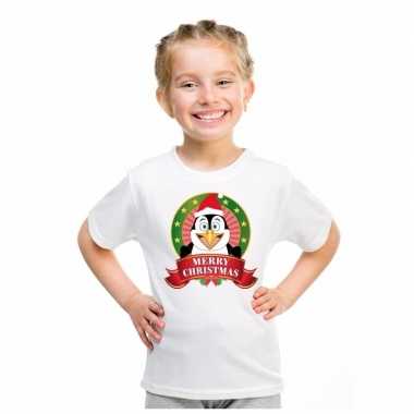 Pinguin kerstmis trui wit jongens meisjes