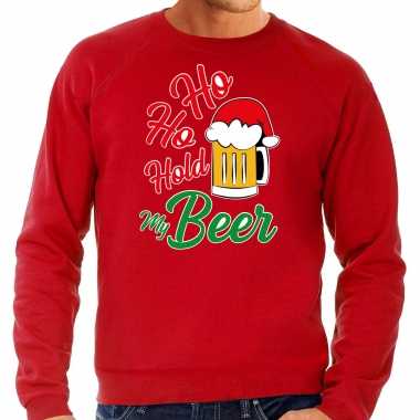Rode kersttrui / kerstkleding ho ho hold my beer heren grote maten