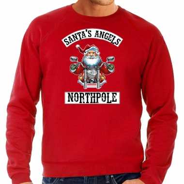 Rode kersttrui / kerstkleding santas angels northpole heren