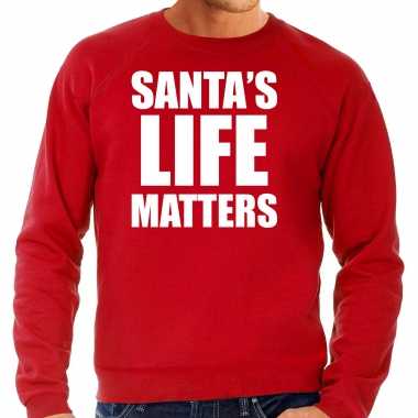 Rode kersttrui/ kerstkleding santas life matters heren