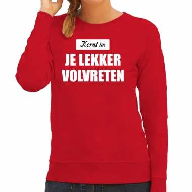 Rode lelijke kersttrui / kerstkleding kerst is: je lekker volvreten dames