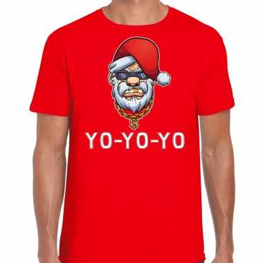 Rood kerstrui/ kerstkleding gangster / rapper santa heren