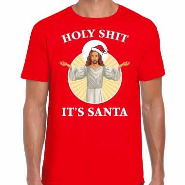 Rood kerstrui / kerstkleding holy shit its santa heren
