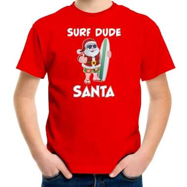 Rood kerstrui/ kerstkleding surf dude santa kinderen