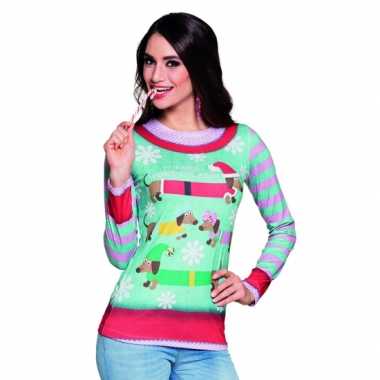 Verkleed t trui kerstprint dames