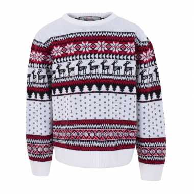 Witte kersttrui kinderen nordic print