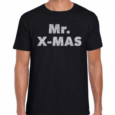 Zwart kersttrui / kerstkleding mr x mas gou glitterd zwart heren