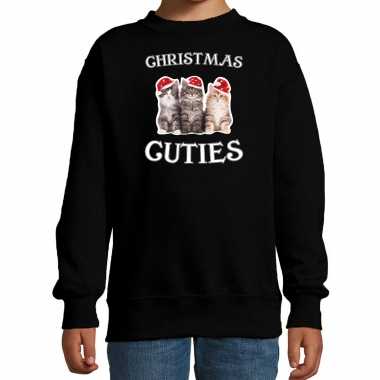 Zwarte kersttrui / kerstkleding christmas cuties kinderen
