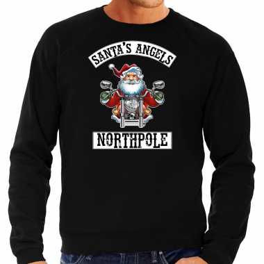 Zwarte kersttrui / kerstkleding santas angels northpole heren grote maten