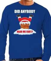 Blauwe kersttrui kerstkleding did anybody hear my fart heren grote maten