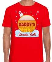 Fout kerstborrel trui kersttrui daddy his favorite ball bierprint rood heren