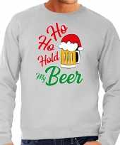 Grijze kersttrui kerstkleding ho ho hold my beer heren grote maten