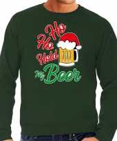 Groene kersttrui kerstkleding ho ho hold my beer heren grote maten