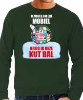 Groene kersttrui kerstkleding ik vroeg om een mobiel krijg ik deze kut bal heren social media kerstbal