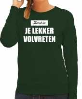 Groene lelijke kersttrui kerstkleding kerst is je lekker volvreten dames