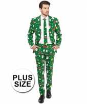 Grote maat groene business suit kerst thema