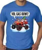 Grote maten lelijke kerstborrel trui kersttrui monstertruck santa blauw heren