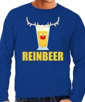 Grote maten lelijke kersttrui blauw biertje heren
