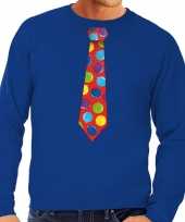 Lelijke kerst sweater kerstballen stropdas blauw heren