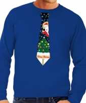 Lelijke kerst sweater kerstmis stropdas blauw heren