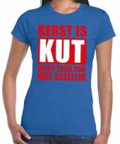 Lelijke kerstborrel trui blauw kerst is kut maar ook gezellig blauw dames 10130945