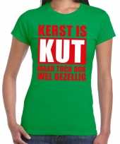 Lelijke kerstborrel trui groen kerst is kut maar ook gezellig groen dames 10130942