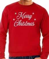 Lelijke kerstborrel trui kersttrui merry christmas zilver rood heren